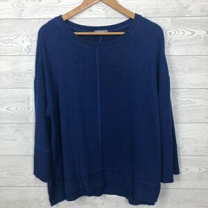 Habitat Clothes to Live In Womens Medium Long Sleeve Pullover Sweater Solid Blue